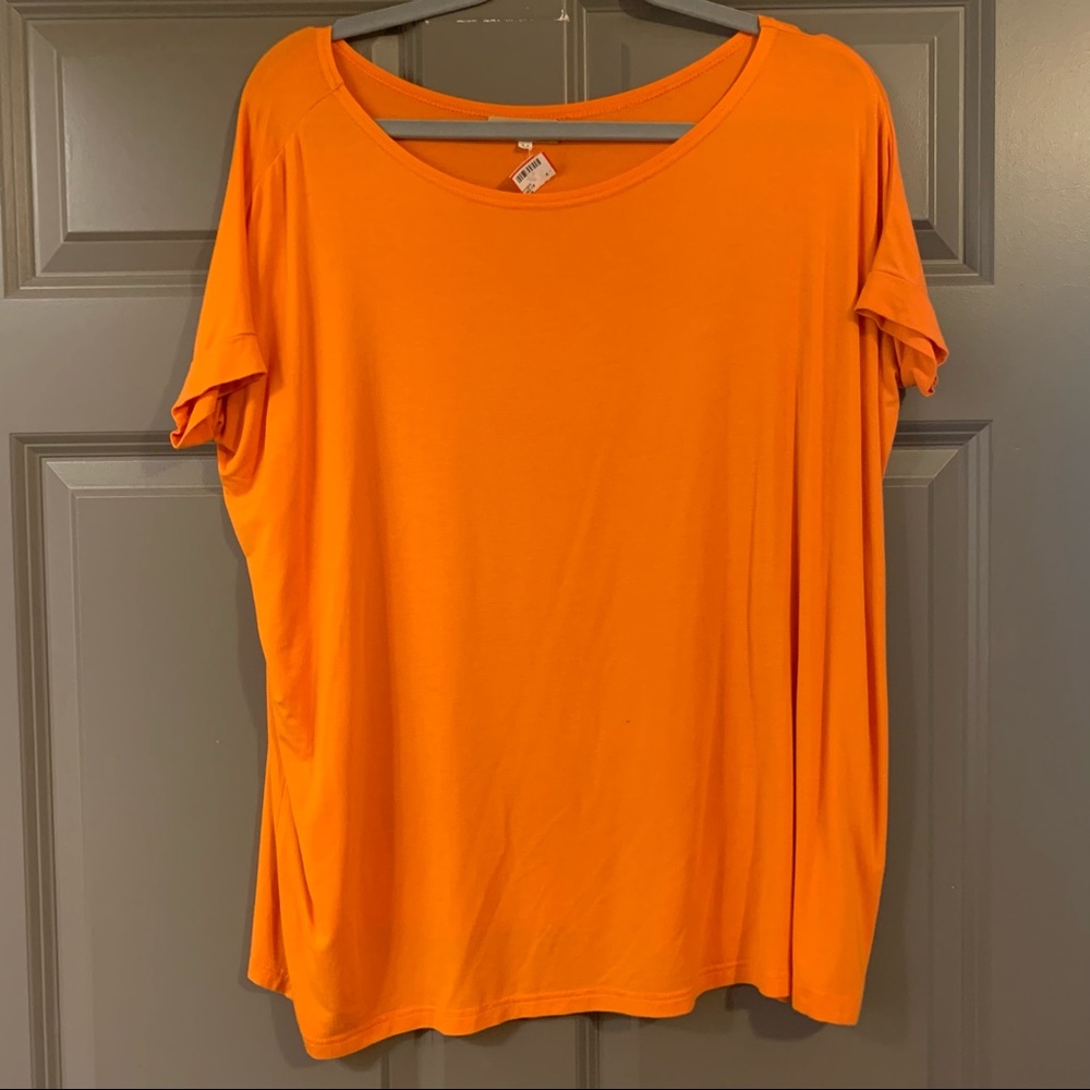 Orange Piko Short Sleeve Top